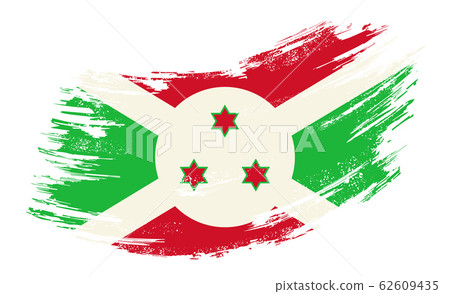 Burundian flag grunge brush background. Vector illustration. 62609435