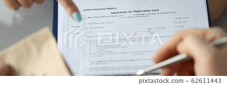 Patient filling application for registration card 62611443
