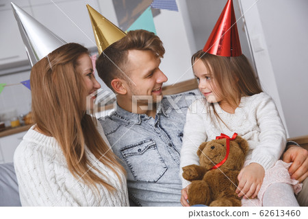 Family at home together leisure love concept teddy bear gift Family at home together leisure love concept teddy bear gift 62613460
