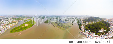Aerial view Ha Tien city skyline from above, 62614231