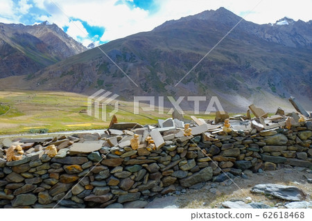 Scenery when touring by motorcycle from Ladakh region in India to Zanskar, a solitary island on land. Scenery when touring by motorcycle from Ladakh region in India to Zanskar, a solitary island on land. 62618468