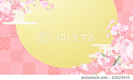 Background-Japanese-Japanese paper-Japanese style-Japanese pattern-Spring-Sakura-Mejiro-Pink-Frame 62620435