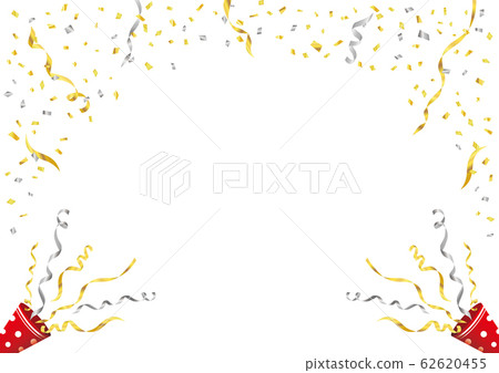 Gold confetti and crackers background frame... - Stock Illustration  [62620455] - PIXTA