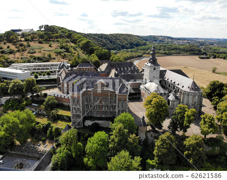 Aerial view of Floreffe Abbey during summer day, Belgium. Aerial view of Floreffe Abbey during summer day, Belgium. 62621586