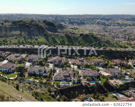 Aerial view of residential modern subdivision luxury house. 62622754