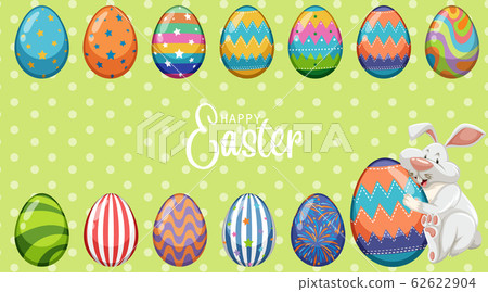 Poster design for easter with easter bunny and Poster design for easter with easter bunny and 62622904