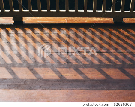 Wooden floor Balcony shade and shadow Pattern on terrace 62626308