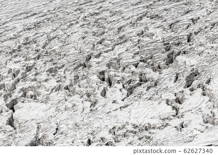 open glacier, ice cracks on the slope of Mount Elbrus 62627340