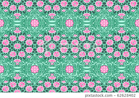 Seamless floral vintage pattern with pink flowers Seamless floral vintage pattern with pink flowers 62628402