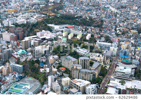 Yokohama cityscape in Japan: overlooking Iseyama Imperial Grand Shrine in Yokohama 62629486