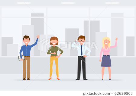 cartoon people standing up