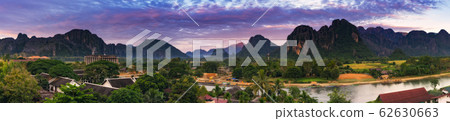 View for panorama in Vang Vieng, Laos. View for panorama in Vang Vieng, Laos. 62630663