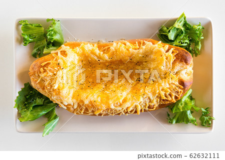 Georgian national pie khachapuri with cheese, butter and salad 62632111