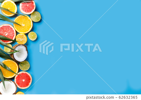 summer composition with exotic fruits, vacation summer composition with exotic fruits, vacation 62632365