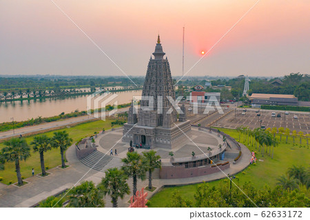 Aerial view of Wat Panyanantaram at sunset, a 62633172