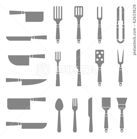 Set of silhouettes cutlery. 62633629