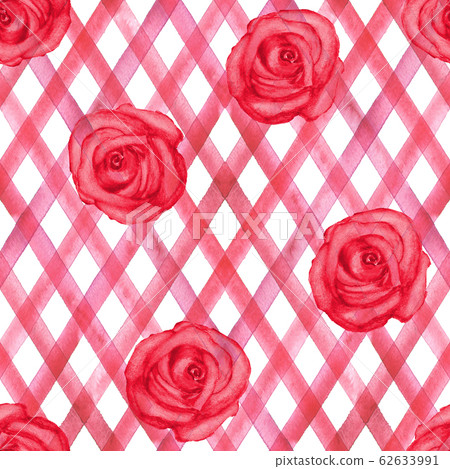 Background with watercolor pink red roses Background with watercolor pink red roses 62633991