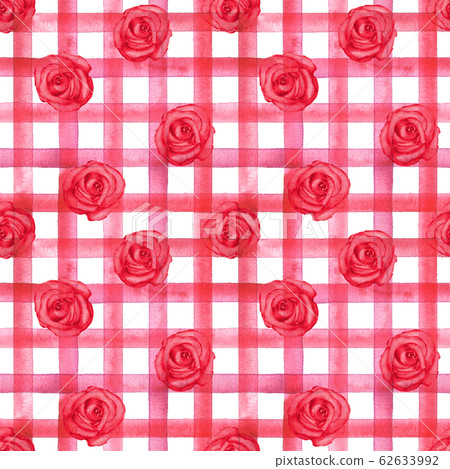Background with watercolor pink red roses Background with watercolor pink red roses 62633992