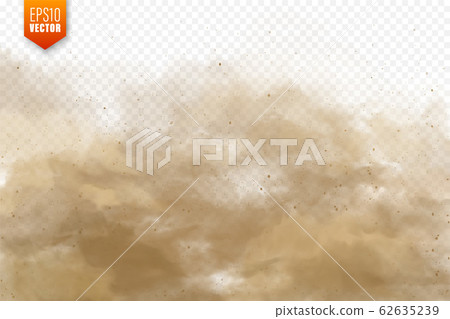 Realistic dust clouds. Sand storm. Polluted dirty brown air, smog. Vector illustration. 62635239