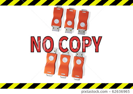 USB memory copy prohibited warning (3DCG: white... - Stock Illustration ...