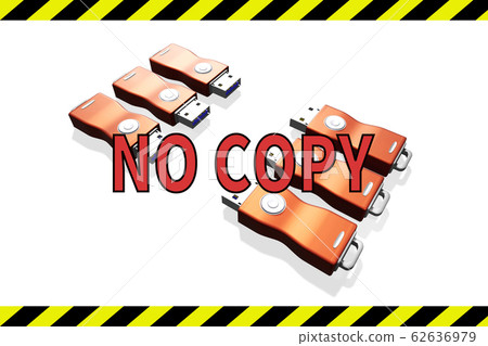USB memory copy prohibited warning (3DCG: white background) 62636979