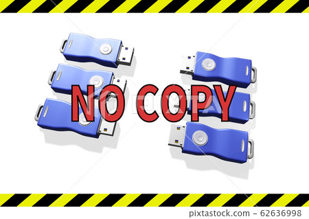 USB memory copy prohibited warning (3DCG: white background) 62636998
