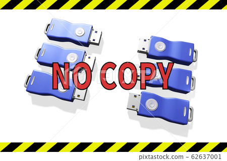 USB memory copy prohibited warning (3DCG: white... - Stock Illustration ...