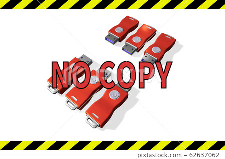 USB memory copy prohibited warning (3DCG: white background) 62637062