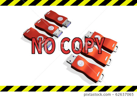 USB memory copy prohibited warning (3DCG: white... - Stock Illustration ...