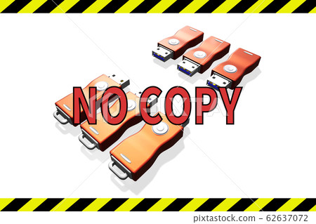 USB memory copy prohibited warning (3DCG: white... - Stock Illustration ...