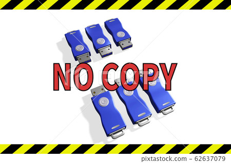 USB memory copy prohibited warning (3DCG: white... - Stock Illustration ...