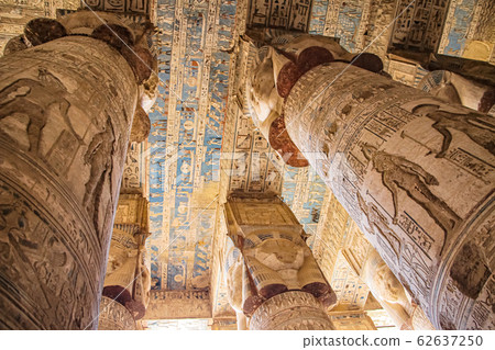 Beautiful interior of the Temple of Dendera or the Beautiful interior of the Temple of Dendera or the 62637250