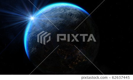 Rising Sun over Earth. Elements of this image furnished by NASA Rising Sun over Earth. Elements of this image furnished by NASA 62637445