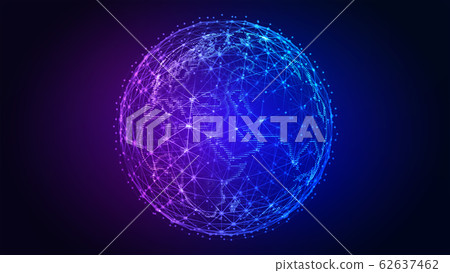 Communication technology for internet business. Global world network and telecommunication on earth. Elements of this image furnished by NASA - 3d illustration. 62637462