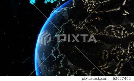 Earth Globe. Background with Light Effect. Global International Connectivity Background. 3D illustration 62637463