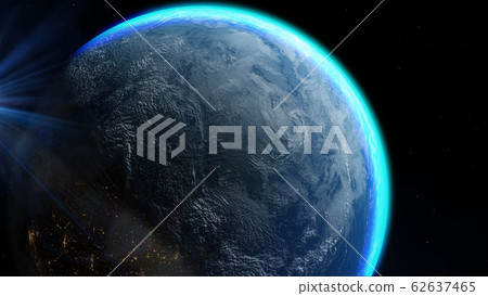 View of the planet Earth from space during a sunrise. Elements of this image furnished by NASA 62637465