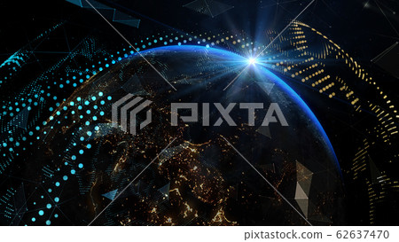 Global network connection and telecommunication on earth. Elements of this image furnished by NASA - 3d illustration Global network connection and telecommunication on earth. Elements of this image furnished by NASA - 3d illustration 62637470