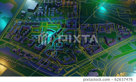 3D image render, Aerial view of cityscape background. 3d rendering 3D image render, Aerial view of cityscape background. 3d rendering 62637476