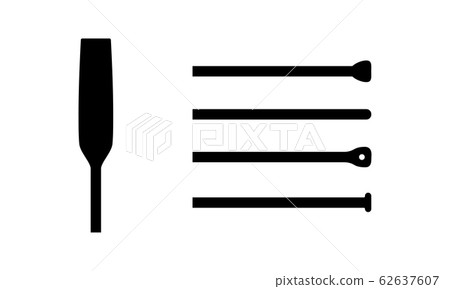 Isolated element of wooden oar or paddle Isolated element of wooden oar or paddle 62637607