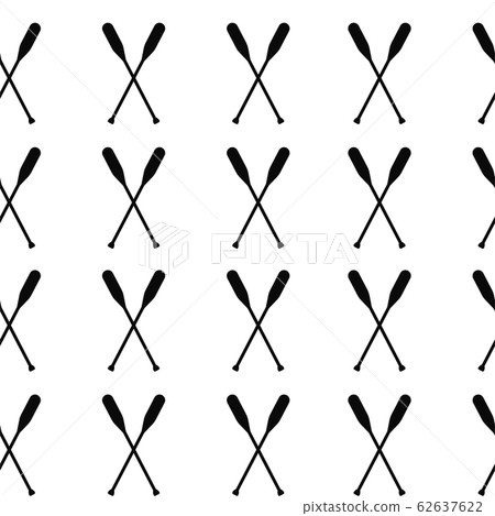 Seamless pattern with oars paddle silhouette Seamless pattern with oars paddle silhouette 62637622
