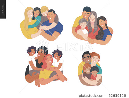 Happy international family with kids -family health and wellness Happy international family with kids -family health and wellness 62639126