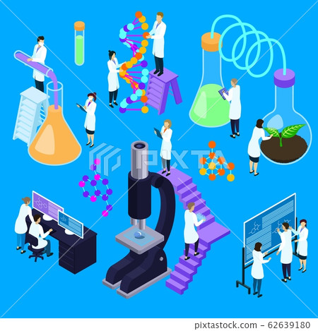 People in lab isometric vector scientists... - Stock Illustration ...