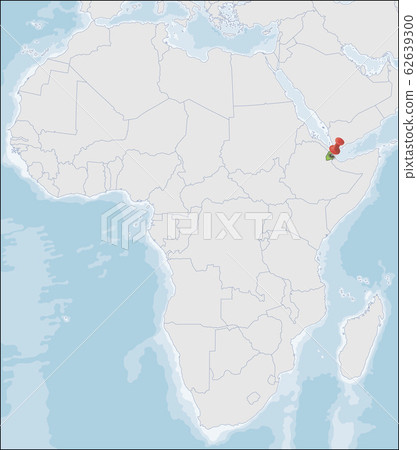 Djibouti Location On Map Republic Of Djibouti Location On Africa Map - Stock Illustration [62639300]  - Pixta