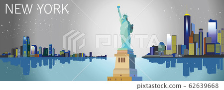 Colorful New York city silhouette 62639668