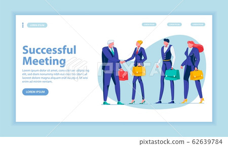 Successful Meeting Landing Page Vector Template 62639784