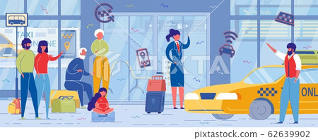 Business Woman Ordering Car Using Taxi Online App. 62639902