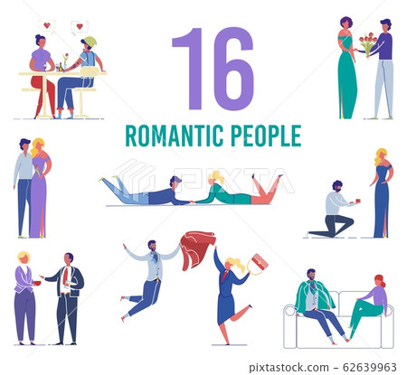 Romantic Couples in Love in Different Situations. 62639963