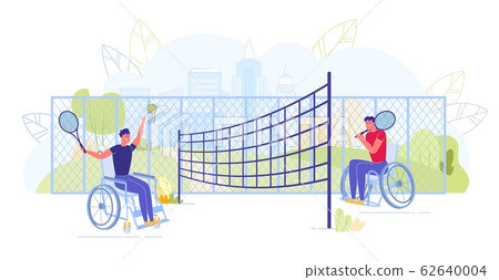 Disabled or Handicapped Persons Playing Tennis. Disabled or Handicapped Persons Playing Tennis. 62640004