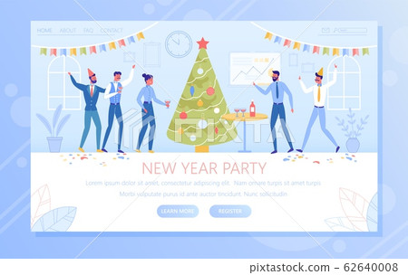 New Year Party Scene with Joyful Business People. New Year Party Scene with Joyful Business People. 62640008