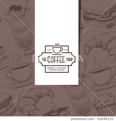 Cafe Menu Cover Coffee House Emblem Bakery Stock Illustration